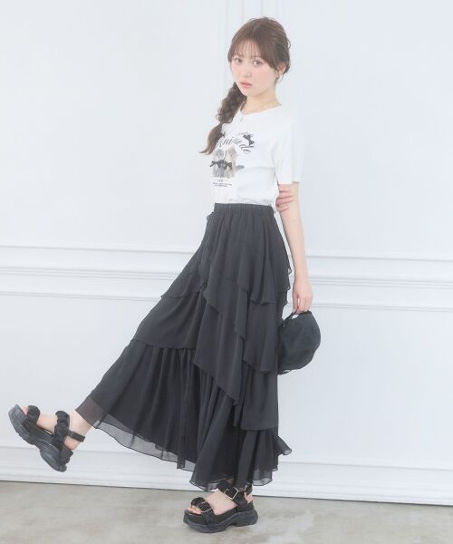 MAJESTIC LEGON / マジェスティックレゴン ロング・マキシ丈スカート | ランダムティアードスカート | 詳細15