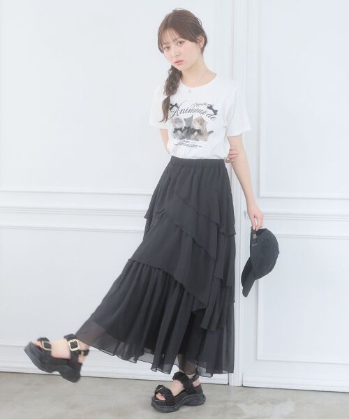 MAJESTIC LEGON / マジェスティックレゴン ロング・マキシ丈スカート | ランダムティアードスカート | 詳細16