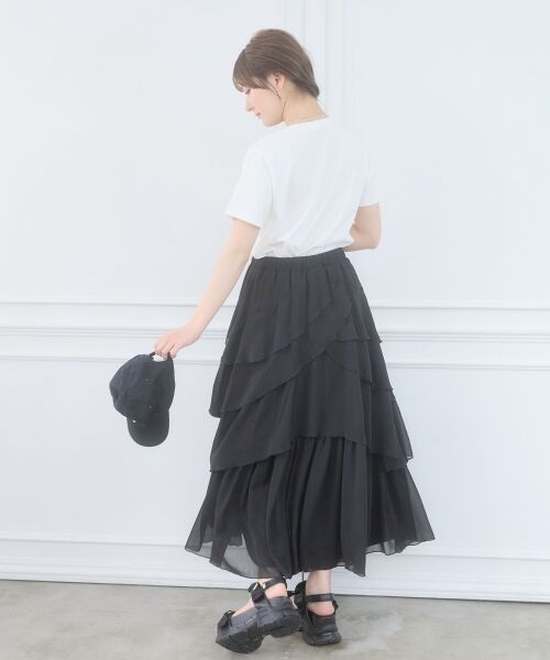 MAJESTIC LEGON / マジェスティックレゴン ロング・マキシ丈スカート | ランダムティアードスカート | 詳細18