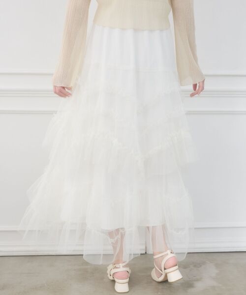 MAJESTIC LEGON / マジェスティックレゴン ロング・マキシ丈スカート | チュールフリルティアードスカート | 詳細11