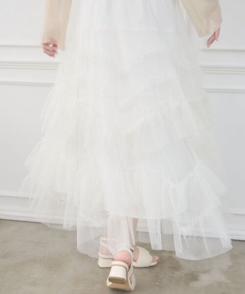 MAJESTIC LEGON / マジェスティックレゴン ロング・マキシ丈スカート | チュールフリルティアードスカート | 詳細12