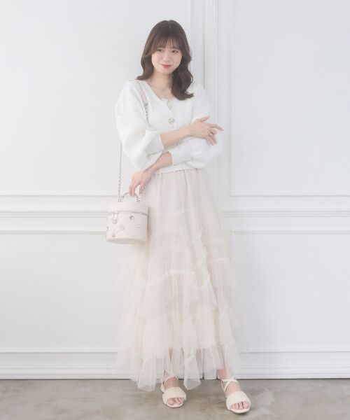 MAJESTIC LEGON / マジェスティックレゴン ロング・マキシ丈スカート | チュールフリルティアードスカート | 詳細14