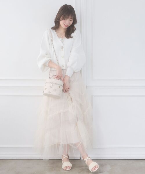 MAJESTIC LEGON / マジェスティックレゴン ロング・マキシ丈スカート | チュールフリルティアードスカート | 詳細15