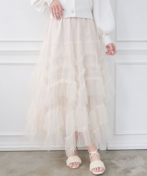 MAJESTIC LEGON / マジェスティックレゴン ロング・マキシ丈スカート | チュールフリルティアードスカート | 詳細18