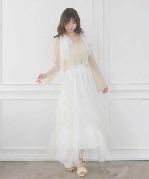 MAJESTIC LEGON / マジェスティックレゴン ロング・マキシ丈スカート | チュールフリルティアードスカート | 詳細2