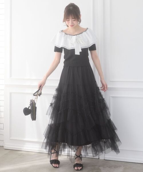 MAJESTIC LEGON / マジェスティックレゴン ロング・マキシ丈スカート | チュールフリルティアードスカート | 詳細20