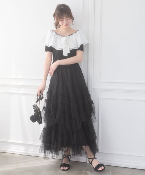 MAJESTIC LEGON / マジェスティックレゴン ロング・マキシ丈スカート | チュールフリルティアードスカート | 詳細21