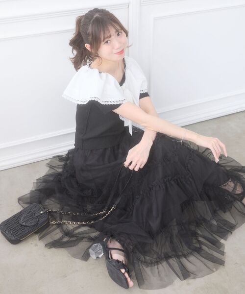 MAJESTIC LEGON / マジェスティックレゴン ロング・マキシ丈スカート | チュールフリルティアードスカート | 詳細23