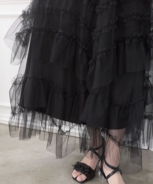 MAJESTIC LEGON / マジェスティックレゴン ロング・マキシ丈スカート | チュールフリルティアードスカート | 詳細27