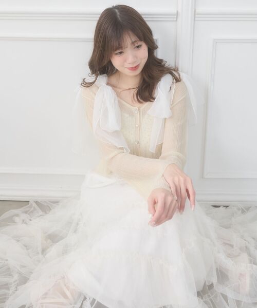 MAJESTIC LEGON / マジェスティックレゴン ロング・マキシ丈スカート | チュールフリルティアードスカート | 詳細4