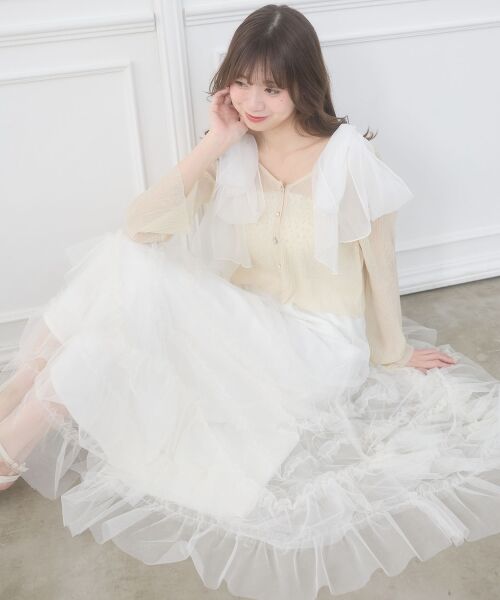 MAJESTIC LEGON / マジェスティックレゴン ロング・マキシ丈スカート | チュールフリルティアードスカート | 詳細7