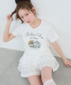 MAJESTIC LEGON / マジェスティックレゴン ミニ・ひざ丈スカート | レースフリルティアードミニスカパン