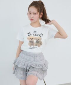 MAJESTIC LEGON / マジェスティックレゴン ミニ・ひざ丈スカート | レースフリルティアードミニスカパン