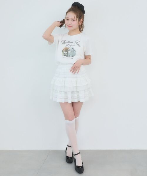 MAJESTIC LEGON / マジェスティックレゴン ミニ・ひざ丈スカート | レースフリルティアードミニスカパン | 詳細1