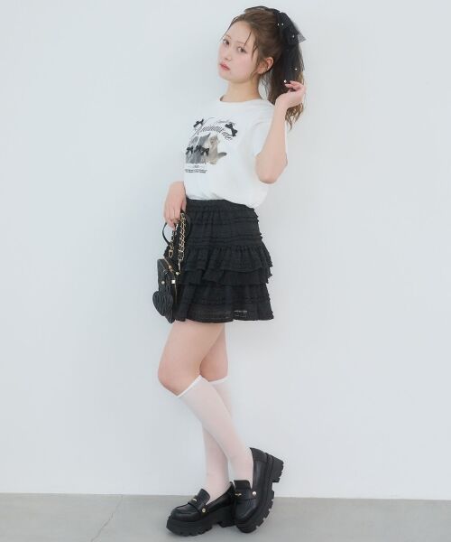 MAJESTIC LEGON / マジェスティックレゴン ミニ・ひざ丈スカート | レースフリルティアードミニスカパン | 詳細10