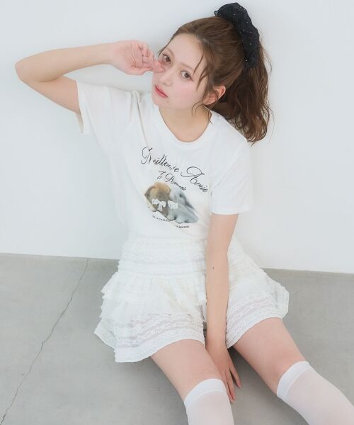 MAJESTIC LEGON / マジェスティックレゴン ミニ・ひざ丈スカート | レースフリルティアードミニスカパン | 詳細3