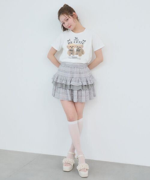 MAJESTIC LEGON / マジェスティックレゴン ミニ・ひざ丈スカート | レースフリルティアードミニスカパン | 詳細5