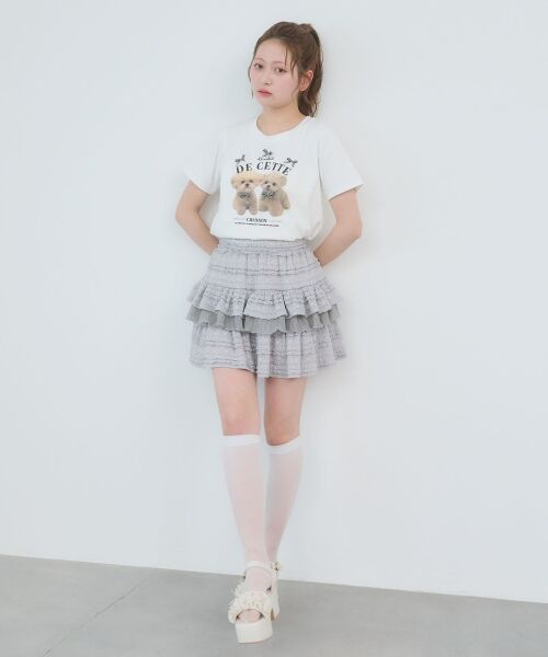 MAJESTIC LEGON / マジェスティックレゴン ミニ・ひざ丈スカート | レースフリルティアードミニスカパン | 詳細6