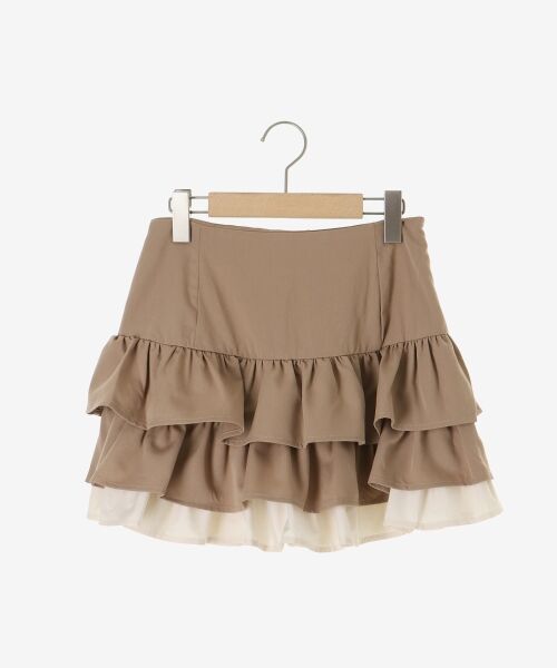 MAJESTIC LEGON / マジェスティックレゴン ミニ・ひざ丈スカート | 異素材ティアードミニスカパン | 詳細14