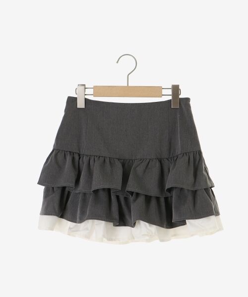 MAJESTIC LEGON / マジェスティックレゴン ミニ・ひざ丈スカート | 異素材ティアードミニスカパン | 詳細15