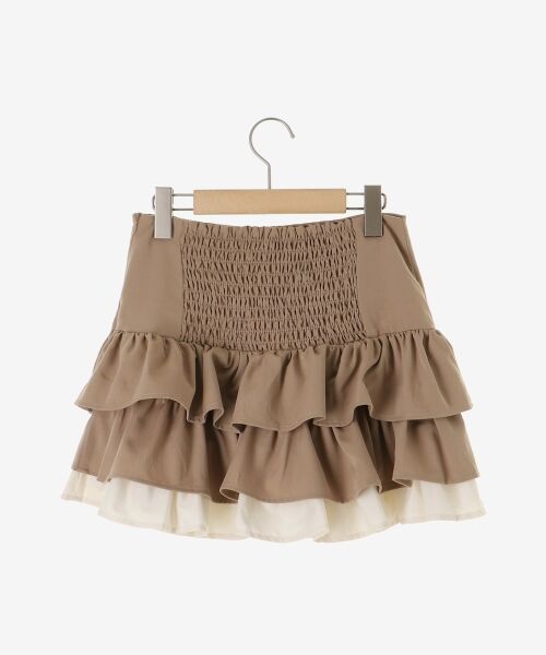 MAJESTIC LEGON / マジェスティックレゴン ミニ・ひざ丈スカート | 異素材ティアードミニスカパン | 詳細16