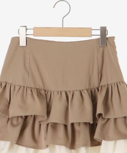 MAJESTIC LEGON / マジェスティックレゴン ミニ・ひざ丈スカート | 異素材ティアードミニスカパン | 詳細17