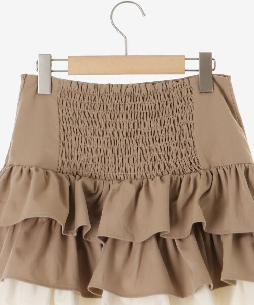 MAJESTIC LEGON / マジェスティックレゴン ミニ・ひざ丈スカート | 異素材ティアードミニスカパン | 詳細18