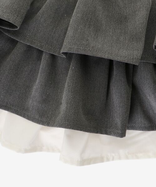 MAJESTIC LEGON / マジェスティックレゴン ミニ・ひざ丈スカート | 異素材ティアードミニスカパン | 詳細24