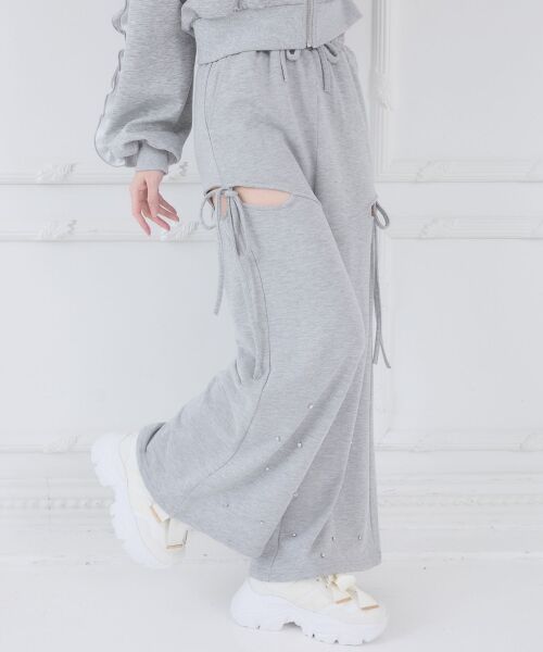 MAJESTIC LEGON / マジェスティックレゴン その他パンツ | スリット入りキラキラスウェットパンツ | 詳細15