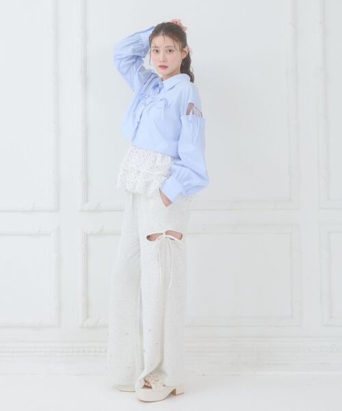 MAJESTIC LEGON / マジェスティックレゴン その他パンツ | スリット入りキラキラスウェットパンツ | 詳細2