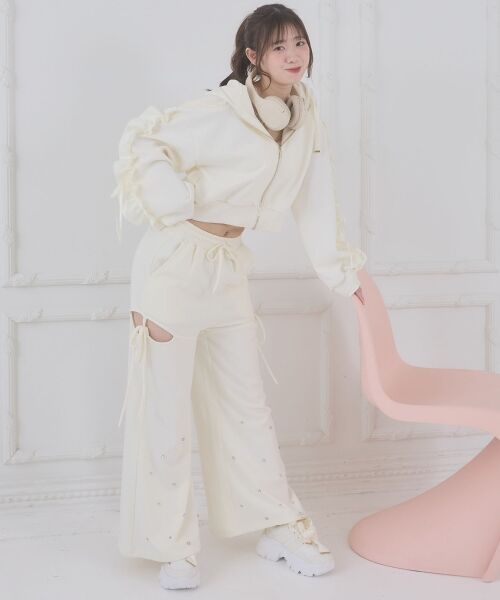 MAJESTIC LEGON / マジェスティックレゴン その他パンツ | スリット入りキラキラスウェットパンツ | 詳細5