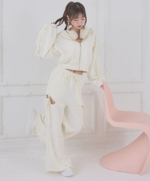 MAJESTIC LEGON / マジェスティックレゴン その他パンツ | スリット入りキラキラスウェットパンツ | 詳細6