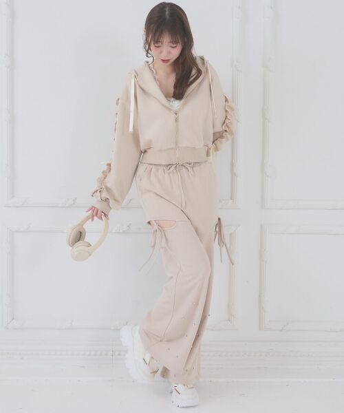 MAJESTIC LEGON / マジェスティックレゴン その他パンツ | スリット入りキラキラスウェットパンツ | 詳細8