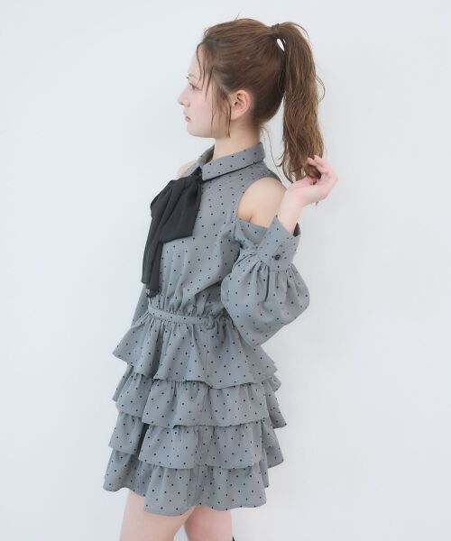 MAJESTIC LEGON / マジェスティックレゴン ミニ丈・ひざ丈ワンピース | 肩あきリボンタイセットミニワンピ | 詳細16
