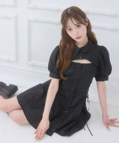 MAJESTIC LEGON / マジェスティックレゴン ミニ丈・ひざ丈ワンピース | デコルテオープンミニシャツワンピ