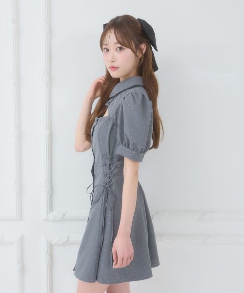 MAJESTIC LEGON / マジェスティックレゴン ミニ丈・ひざ丈ワンピース | デコルテオープンミニシャツワンピ | 詳細12