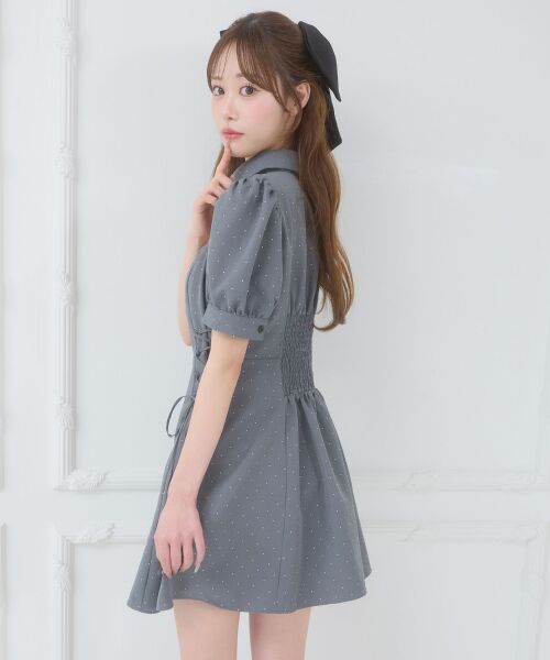 MAJESTIC LEGON / マジェスティックレゴン ミニ丈・ひざ丈ワンピース | デコルテオープンミニシャツワンピ | 詳細13