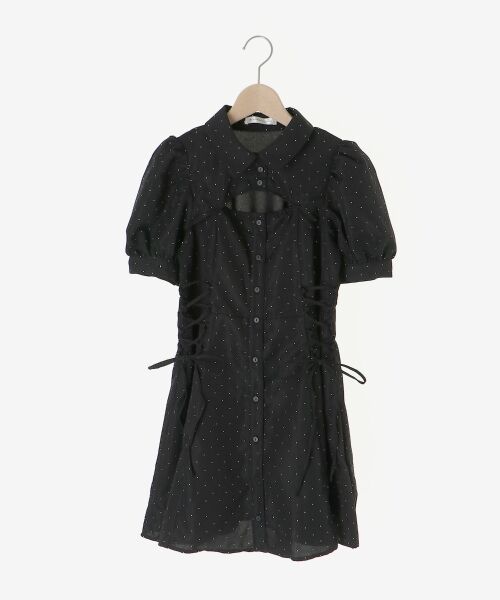 MAJESTIC LEGON / マジェスティックレゴン ミニ丈・ひざ丈ワンピース | デコルテオープンミニシャツワンピ | 詳細24