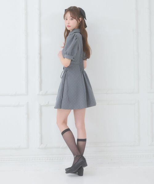 MAJESTIC LEGON / マジェスティックレゴン ミニ丈・ひざ丈ワンピース | デコルテオープンミニシャツワンピ | 詳細9