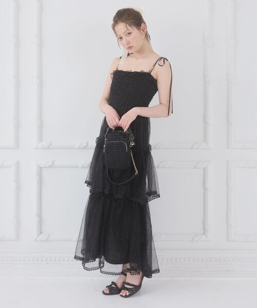 MAJESTIC LEGON / マジェスティックレゴン ロング・マキシ丈ワンピース | ◎チェーン付きキラキラキャミワンピ | 詳細23