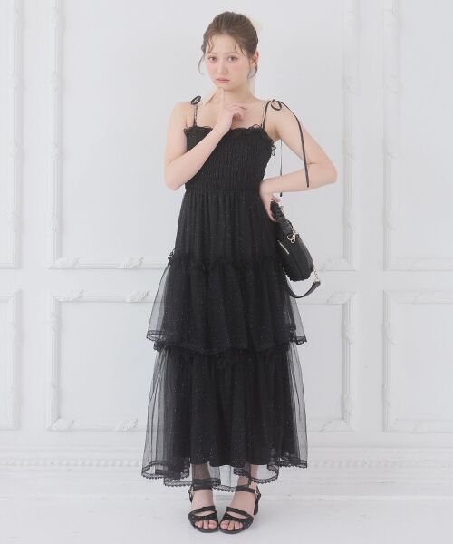 MAJESTIC LEGON / マジェスティックレゴン ロング・マキシ丈ワンピース | ◎チェーン付きキラキラキャミワンピ | 詳細24