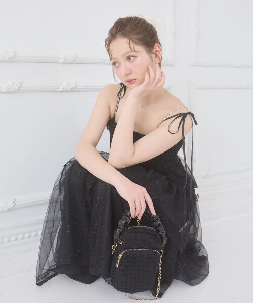 MAJESTIC LEGON / マジェスティックレゴン ロング・マキシ丈ワンピース | ◎チェーン付きキラキラキャミワンピ | 詳細27