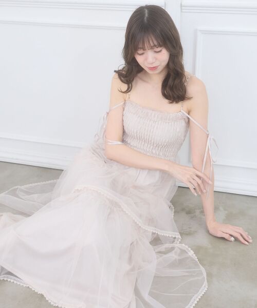 MAJESTIC LEGON / マジェスティックレゴン ロング・マキシ丈ワンピース | チェーン付きキラキラキャミワンピ | 詳細10