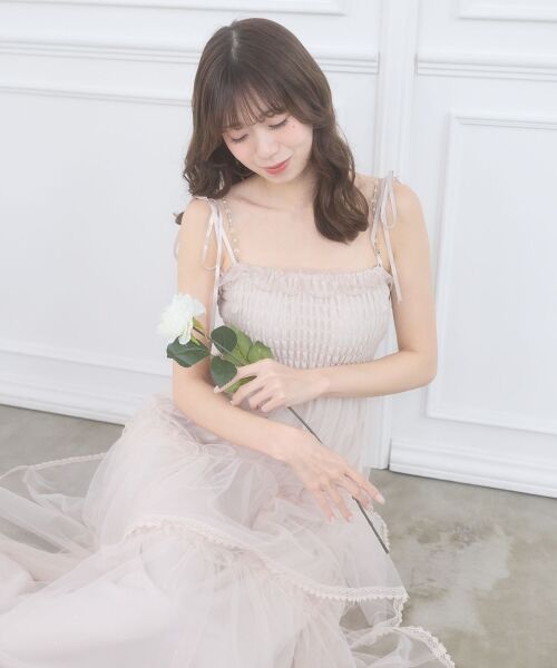 MAJESTIC LEGON / マジェスティックレゴン ロング・マキシ丈ワンピース | チェーン付きキラキラキャミワンピ | 詳細11