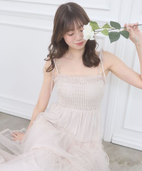 MAJESTIC LEGON / マジェスティックレゴン ロング・マキシ丈ワンピース | チェーン付きキラキラキャミワンピ | 詳細12