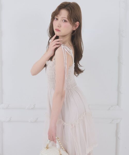 MAJESTIC LEGON / マジェスティックレゴン ロング・マキシ丈ワンピース | チェーン付きキラキラキャミワンピ | 詳細16