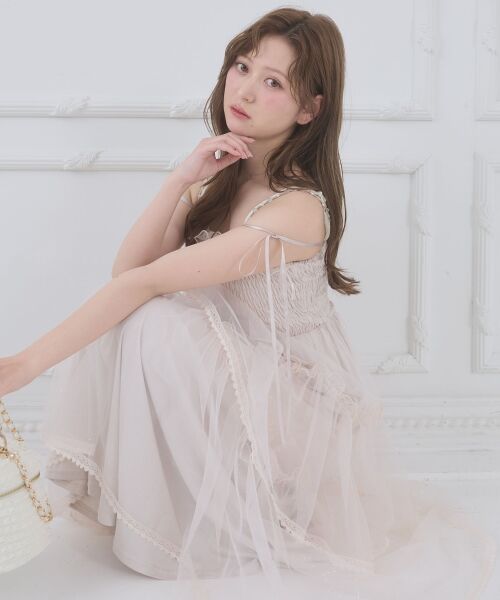 MAJESTIC LEGON / マジェスティックレゴン ロング・マキシ丈ワンピース | チェーン付きキラキラキャミワンピ | 詳細17