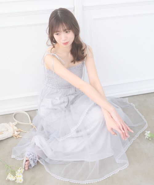 MAJESTIC LEGON / マジェスティックレゴン ロング・マキシ丈ワンピース | チェーン付きキラキラキャミワンピ | 詳細23