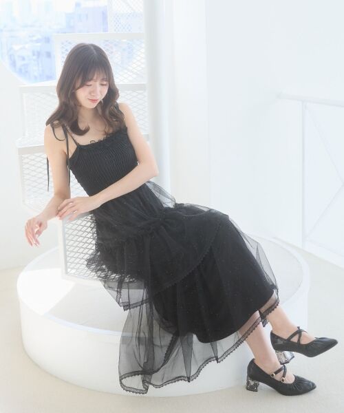 MAJESTIC LEGON / マジェスティックレゴン ロング・マキシ丈ワンピース | チェーン付きキラキラキャミワンピ | 詳細28