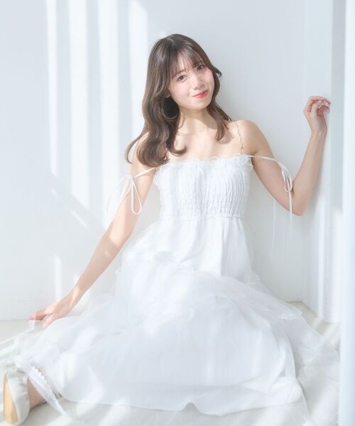 MAJESTIC LEGON / マジェスティックレゴン ロング・マキシ丈ワンピース | チェーン付きキラキラキャミワンピ | 詳細3